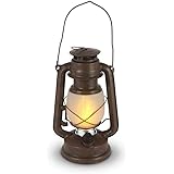 Everlasting Glow9.5"H FireGlow(TM) Hurricane Christmas, 6.3InL x 4.6InW x 9.6InH, Brown