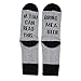 Zmart Funny Crew Socks IF YOU CAN READ THIS Knit-in Word Grey Unisex