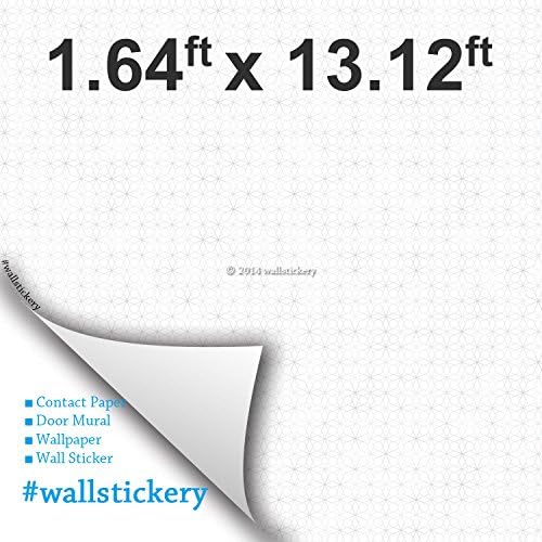 Wallstickery Contact Paper for Counter Top Wallpaper Self Adhesive Wall Stickers Removable Peel Stick Pattern DIY Interior Decorating Home Kitchen Cabinets (1.64 ft x 13.12 ft, Twinkle White)