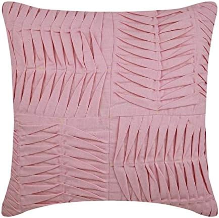 Amazon Com Pink Throw Pillows Cover Textured Pintucks Solid