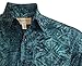 Johari West Men's Button-Down Short Sleeve Shirt, Geometric Forest (Aqua, Large)