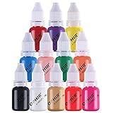 OPHIR 12 Colors Nail Art Inks Airbrush Paint Acrylic Paint Nail Polish/Pigments for Model Hobby,Craft,Leather & Shoe Painting Nail Stencils Painting 10ML/Bottle Nail Tools