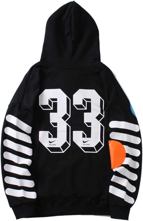 OW White World Cup 33 alphanumeric Printing OW Cotton Loose Hoodie Sweater for Men and Women