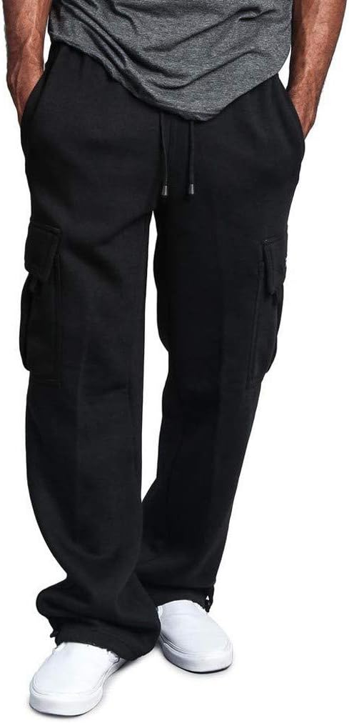 Creazrise Men's Full Elastic Waist Loose Fit Lightweight Workwear Pull On Cargo Pants