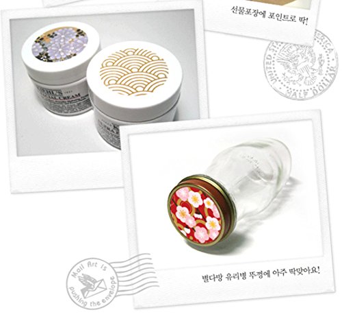 ALIMITOPIA Japan Style Sealing Sticker,Round Japanese Traditional Pattern Self-Adhesive Universal Sealing Paster Gift Packing Decorative Labels Envelope Seals(10 Sheets,90pcs) - Thumbnail 6