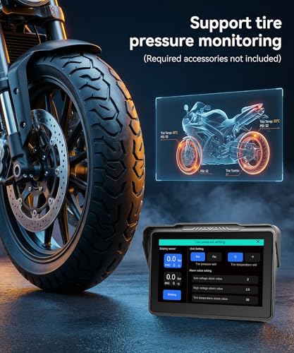 Rimoody Wireless Carplay Display Motorcycle Android Car, 7 Inch Touchscreen Car Play Portable Car Radio for Motorbike, CarPlay Monitor for Motorbikes, Bluetooth / IP68 Waterproof, Voice Control, Ships