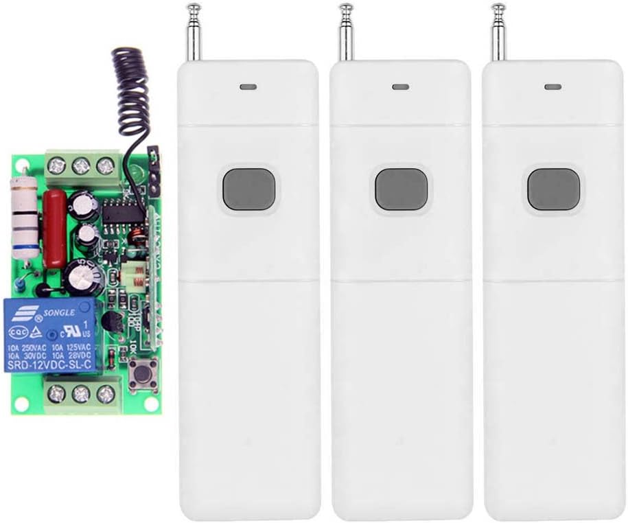 Abytele 3000m Long Range AC 110V 1 CH 1CH RF Wireless Remote Control Switch System (1 Receiver + 3 Transmitter),315 MHz