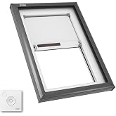 Velux FCM 2234 2004S FCM Fixed Curb Mount Skylight with Laminated LowE3 Glass, Solar Room Darkening Shade - 2234 (Outside Curb: 25.5 x 37.5 in) - Gray Frame / Clear Glass