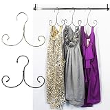 Boottique Non-Slip Cascading Hanger - Curly Hanger for Tank Tops, Lingerie, Swimsuits, Life Jackets and Accessories (Set of 5 Chrome)