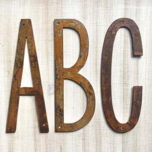 6" Thin Rustic, Rusty, Rusted Metal Letters and Numbers