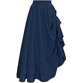 SCARLET DARKNESS Maxi Skirts for Women Renaissance Skirt Long Flowy Layered Medieval Skirt