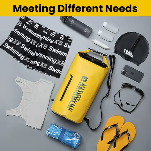 Dry Bag Rucksack Aufgerüstet,15L Wasserdichter Beutel,Wasserdichter Rucksack, Waterproof Packsack Wasserdicht,Wasserfeste Tasche für Reisen,Kanu,Outdoor Camping,Trekking,Wandern,Wassersportarten