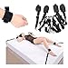 Soft and Durable Bed Straps Set Kit Restraints (Black-3)