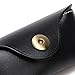 Boleke Unisex Handmade Genuine Leather Eyeglass Case Vintage Sunglasses Eyewear Protective Holder(Bronze Magnetic Snap)black
