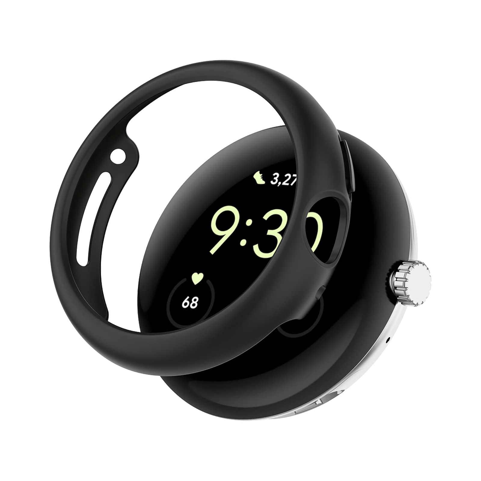 SeNool Case Compatible with Google Pixel Watch, Hard PC Screen Protector Case [Anti-Scratch, Shock Resistant, Waterproof] Protector Cover for Google Pixel Watch - Black — image 1