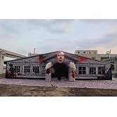 8x8m Giant Clown Head Inflatable Halloween Maze Inflatable Haunted House Bloody Labyrinth Puzzel Game(26x26ft with Removable roof and Blower)
