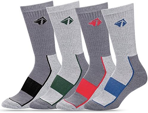 LIFT 23 Atacama Moisture Wicking Performance Socks, Comfort Compression Fit, 4 pk (Large, Foggy Night Set)