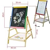 KIDS CHILDRENS 2 in 1 BLACK / WHITE WOODEN EASEL CHALK DRAWING BOARD FOR KIDS by ARSUK