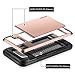 Vofolen Case for Galaxy S8 Case Wallet Credit Card Holder ID Slot Sliding Hidden Pocket Dual Layer Protective Cover Hard Bumper Shell Rugged Hybrid Protector Armor Case for Samsung Galaxy S8 Rose Gold