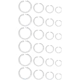 MODRSA Clear Septum Ring Nose Hoop Rings Daith Retainer for Work Surgery Bioflex Cartilage Tragus Helix Lobe Earrings Plastic Tongue Lip Piercing Clicker Horseshoe Barbell 6-12mm 18g