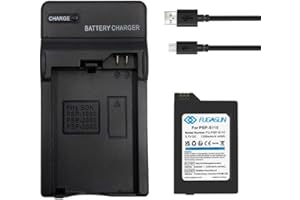 FUGASUN 1 pcs 1200 mAH PSP-S110 Battery PSP S110 Battery with Battery Charger for Playstation PSP2000 PSP2001 PSP2003 PSP2004 PSP3000 PSP3001 PSP3003 PSP3004