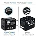 FosPower All-In-One International Power Adapter, High Speed [3.1A] Dual USB Ports Travel Plug Charger (US UK EU AU) for iPhone, iPad, Smartphones, Tablets, Laptop - Black