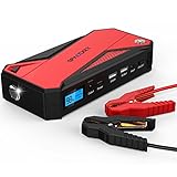 Powerful Jump Starter, 600A Peak 18000mAh Portable Car Jump Starter (Up To 6.5liter Gas, 5.2liter Diesel Engine), Battery Booster, Power Bank Charger with Smart Charging Port