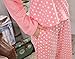 MyFav Junior Cute Girl Pajama Striped Polka Dots Loungewear Pink Pullover Gown