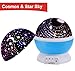 Night Light Kids Lamp, Romantic Rotating Sky Moon & Cosmos Cover Projector Night Lighting for Children Adults Bedroom, Mood/Decorative Light, Baby Nursery Light, Living Room Gift (Blue)