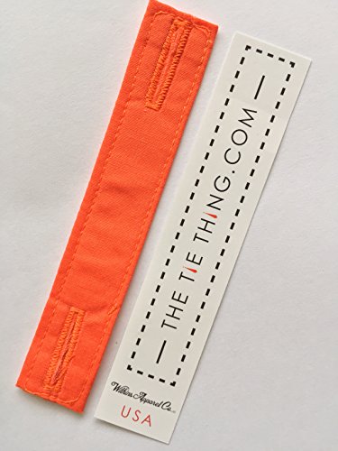 The Tie Thing-Orange,The Original Tie Thing (R), World s Only Fabric Men s Necktie Restraint. Full 200% Lifetime Replacement Guarantee. Replaces/compliments Tie Bars, and Potentially Damaging Tie Pins and Tie Clips While Keeping Neckties Sharp, Strai