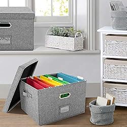 JSungo File Box with 5 Hanging Filing