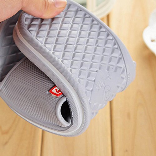 Gotd Boy Men Solid Flat Bath Slippers Flip Flop Wedge Sandals Slide Platform Thongs Open Toe Soft Indoor Outdoor Beach Shoes Bathroom Shower (US:9, Gray)