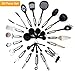 Deluxe 28-Piece Kitchen Utensil Set, Cooking Tools, Kitchen Gadgets, Black Nylon and Stainless Steel Cookware. Set includes: Spatula, Pizza Cutter, Can Opener, Tongs, Ice Cream Scoop, Soup Ladle, Ect.