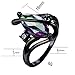 Bamos Jewelry Womens Rainbow Lab Topaz Promise Black Gold Ring Engagement Wedding Gift Rings for Her Size 5-11