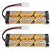 2 Pack 5000mAh 7.2 Volt Nimh RC Car Rechargeable Battery Pack with Tamiya Connectors for RC Cars Duratrax,traxxas rc Cars Electric, Electric Rc Monster Trucks,Traxxas, LOSI, Associated, HPI, Kyosho