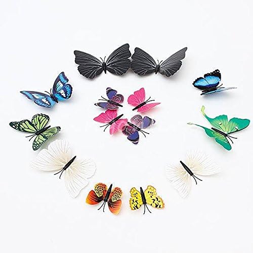 12PcsX 1Color Art Decal Girls Home Room Wall Stickers 3D Butterfly Decorations Decors "Random Color" Set18