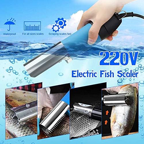 ROSAORA 00W 220V Electric Fish Scaler Waterproof Fishing Scalers