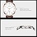 BUREI Men's Watches Ultra-Thin Dial with Rose Gold Hand and Brown Leather Strap