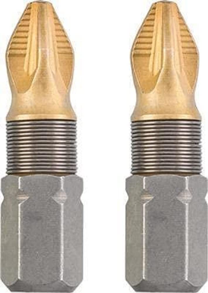 kwb 2 x 25mm PZ2 Titanium Bits, Tin, TQ 60 Steel, ISO 1173, C6.3 Drive
