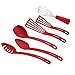 Rachael Ray 46408 Nylon Nonstick Set, Red, 6-Piece, Tools and Gadgets, One Size