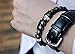 Bella.Vida Mens Womens Bracelet 8mm Natural Lava Stones Black Obsidian and Hematite Bead Therapy Adjustable Braided Bracelet with Lotus Charm