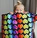 Wildkin Kids Sleeping Bags for Boys and Girls, Measures 66 x 30 x 1.5 Inches, Cotton Blend Materials Sleeping Bag for Kids, Ideal Size for Parties, Camping & Overnight Travel (Rainbow Hearts)
