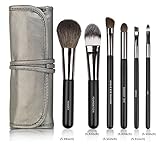 Realife 6Pcs Makeup Brushes Set for Eye Makeup and Face Kabuki Foundation Kits with Cases Black