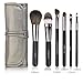 Realife 6Pcs Makeup Brushes Set for Eye Makeup and Face Kabuki Foundation Kits with Cases Black