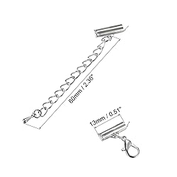 uxcell 10Sets Slide on End Clasps with Lobster Claw