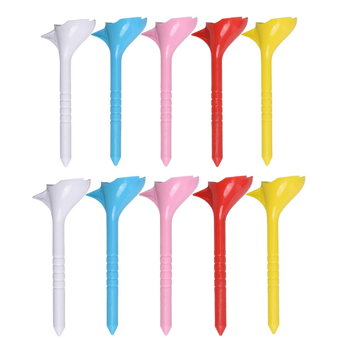 Qinsky 10 Degree Golf Tees,10 PCS Professional Golf Tees Anti Slice Lightweight Golf Tees Plastic Golf Simulator Tees Colorful Golf Tees for Men Women