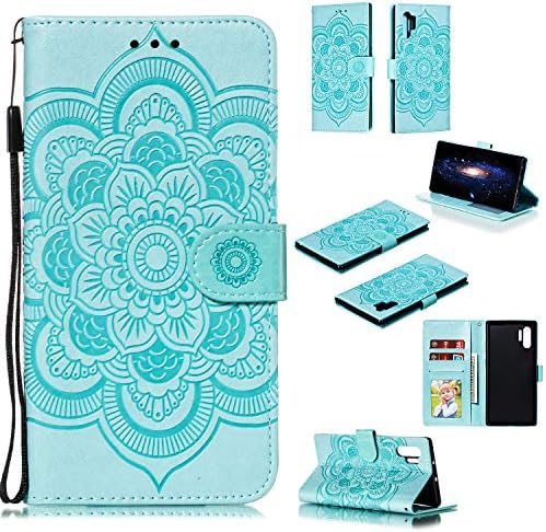 nincyee Wallet Case for Samsung Galaxy Note 10+,Vintage Butterfly Rhombus Mandala Embossing Pattern Premium Leather Flip Cover for Samsung Galaxy Note 10 Plus