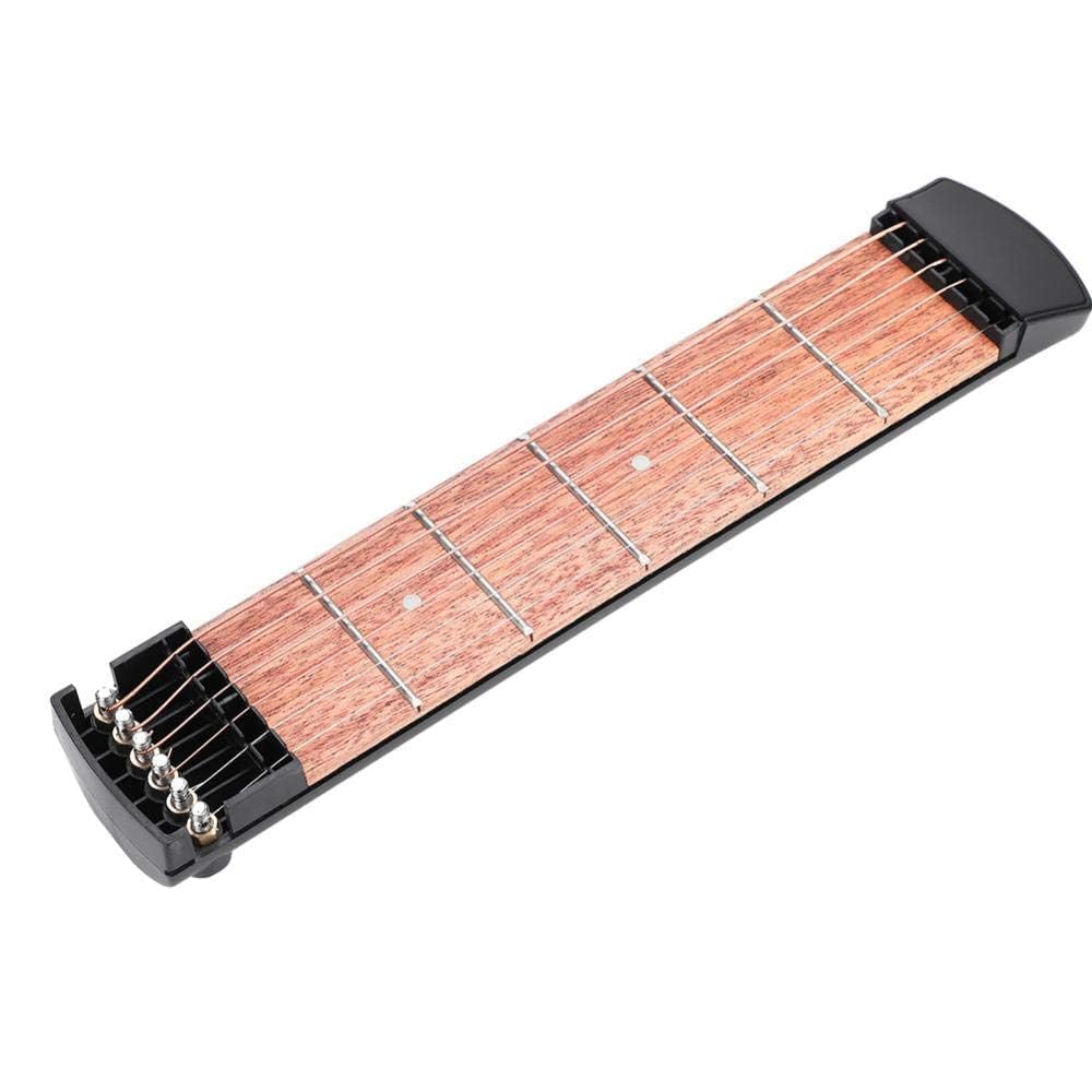 VBESTLIFE Pocket Guitar Mahogany Wood Practice Neck Left Hand Portable Guitar Chord Practice Tool for Beginner and Music Creators