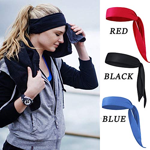 JTEEY Head Tie Sports Athletic Headband for Women and Men - Non Slip Hair Band Sweatband Ideal for Running, Workout, Tennis, Volleyball & Performance Stretch & Moisture Wicking