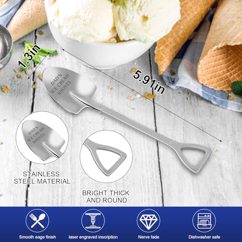Fathers Day Funny Gifts from Daughter Son,Ice Cream Spoon Shovel,Dad Birthday Gifts for Stepdad Grandad,Fathers Day Presents for Husband Daddy on Christmas Anniversary